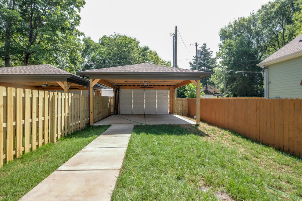 Design ideas for a mid-sized arts and crafts detached two-car carport in Nashville.