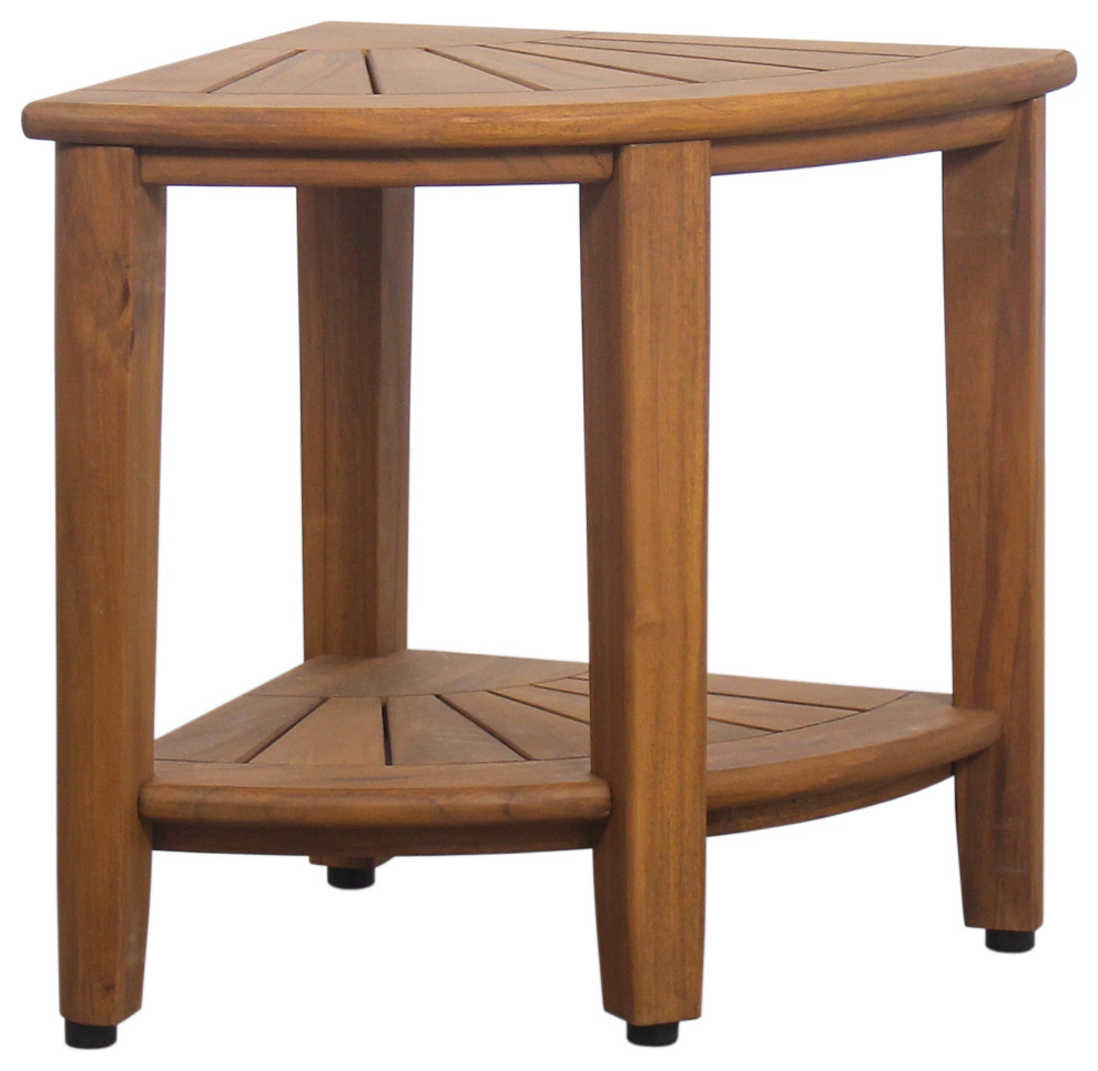 KaiBjön Corner Teak Shower Bench Contemporary Shower Benches