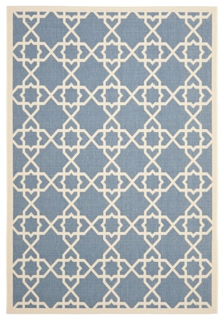 Safavieh Blue/Beige Indoor/Outdoor Area Rug (8' x 11'2")