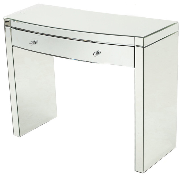 Gdf Studio Navas Mirrored Curved Console Table