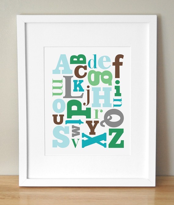 Alphabet Nursery Art, 'Alphabet Soup' by Sugar Fresh