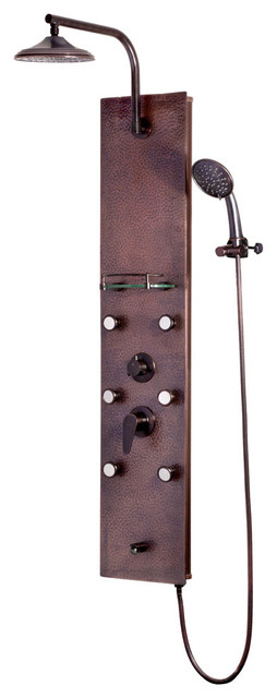 Sedona ShowerSpa Hammered Copper Shower Panel with Oil-Rubbed Bronze