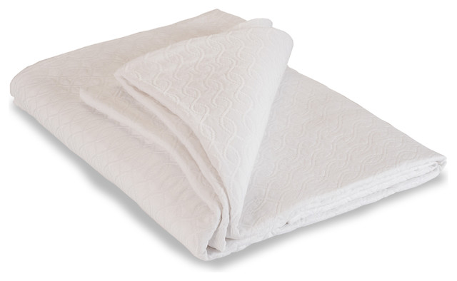Broseley Bedspread, White, Super King, 270x270cm
