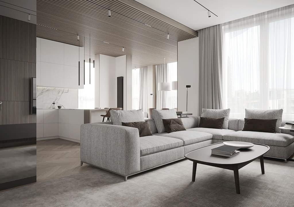 Квартира в современном стиле, ЖК «Duderhof Club», 146 кв.м.