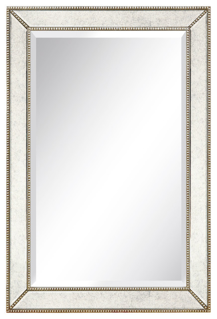 Champagne Beveled Antique Wall Mirror 1 Center Wood Champagne Beveled Antique Wall Mirror 1