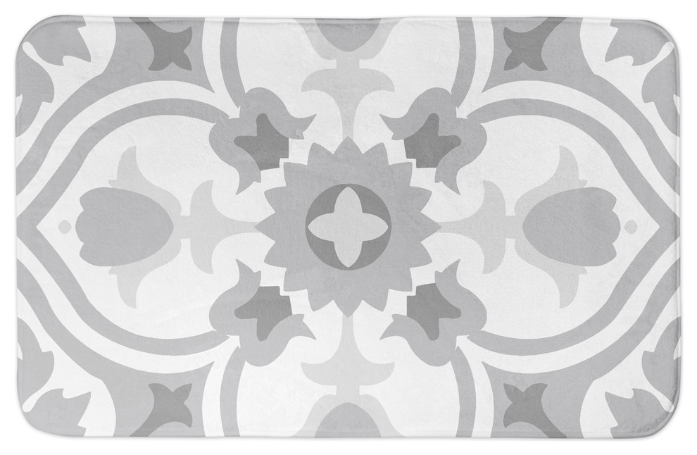 Gray Tile 34x21 Bath Mat