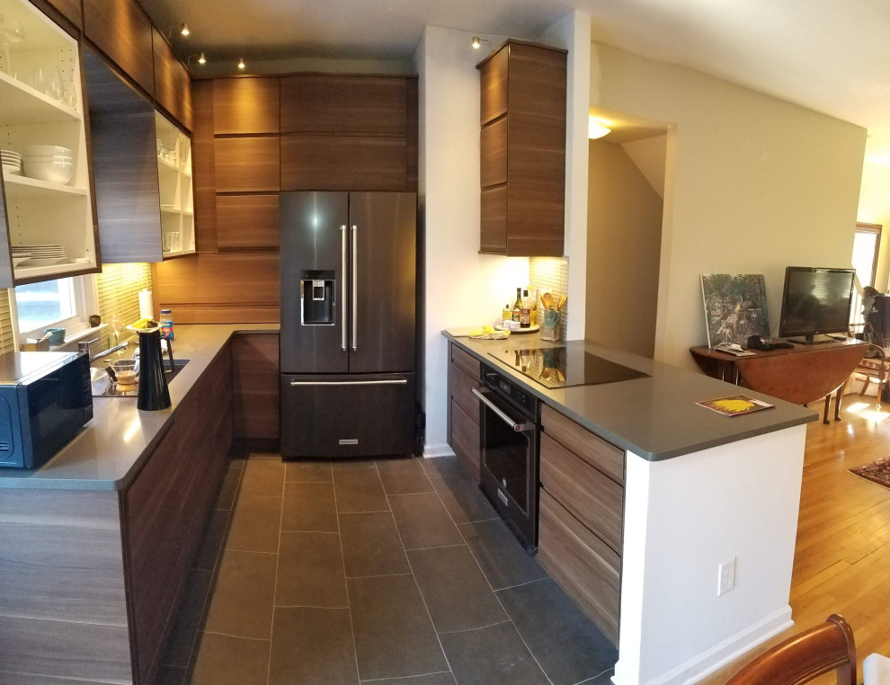 Contemporary Kitchen, Fireplace & Staircase Remodel