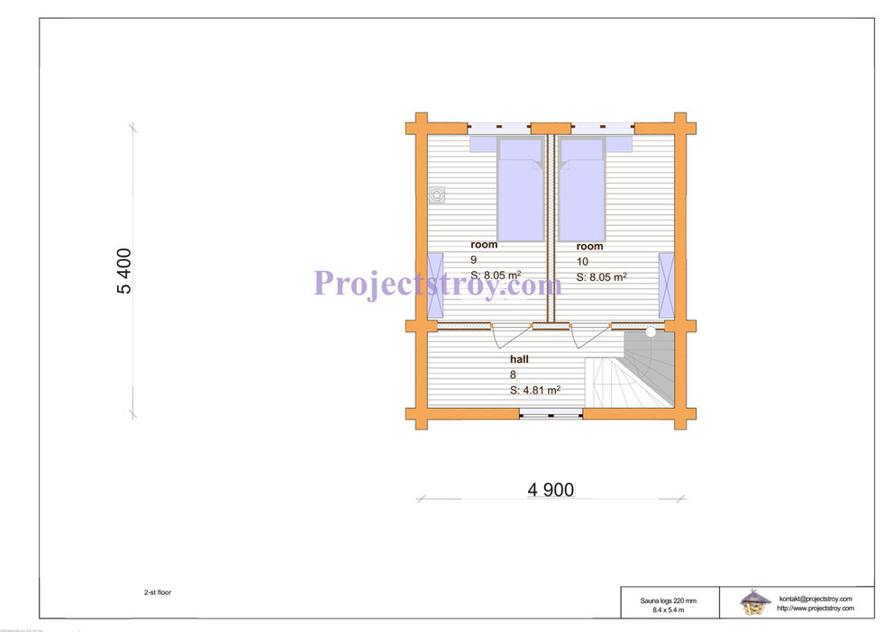 Проект бани из оцилиндрованного бревна под дикий сруб