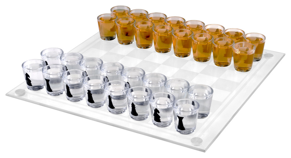 Shot Glass Chess and Checkers Game Set - Contemporary - Shot Glasses - by  Trademark Global | Houzz