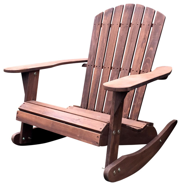Pelican Hill Wood Adirondack Patio Rocking Chair Dark Brown Pelican Hill Wood Adirondack Patio Rocking Chair Dark Brown Coastal Outdoor Chairs By Bbqguys