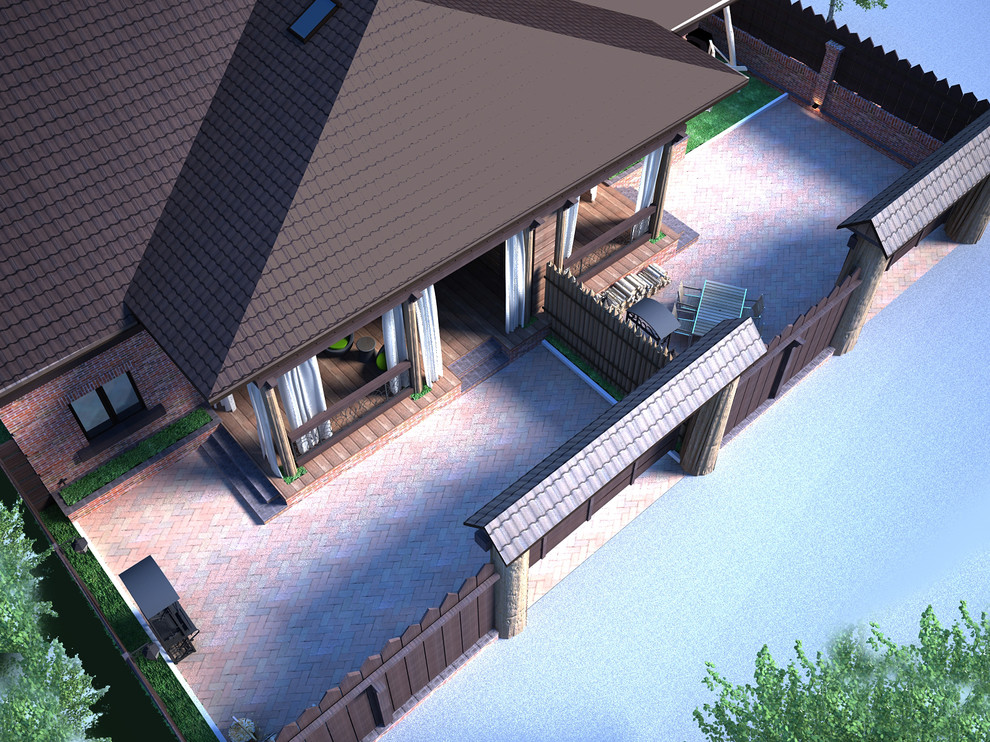 Дерево и кирпич: природный дизайн