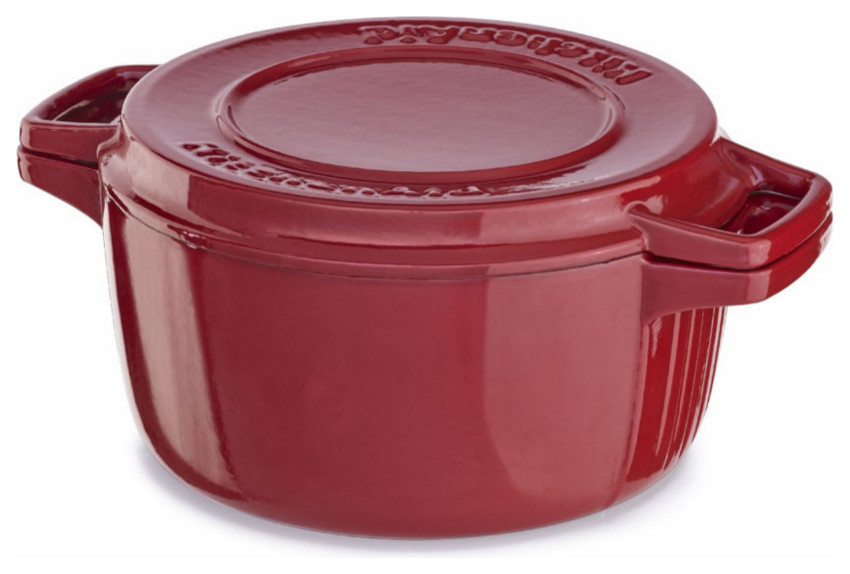 KitchenAid KCPI40CRER Pro Empire Red Cast Iron 4Quart Casserole Dish with Lid Contemporary