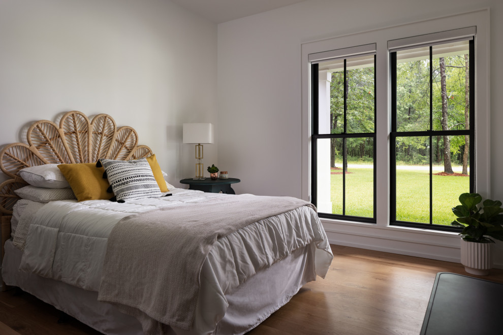 Woodland - Guest bedroom of modern luxury farmhouse in Pass Christian Mississippi photographed for Watters Architecture by Birmingham Alabama based architectural and interiors photographer Tommy Daspit.