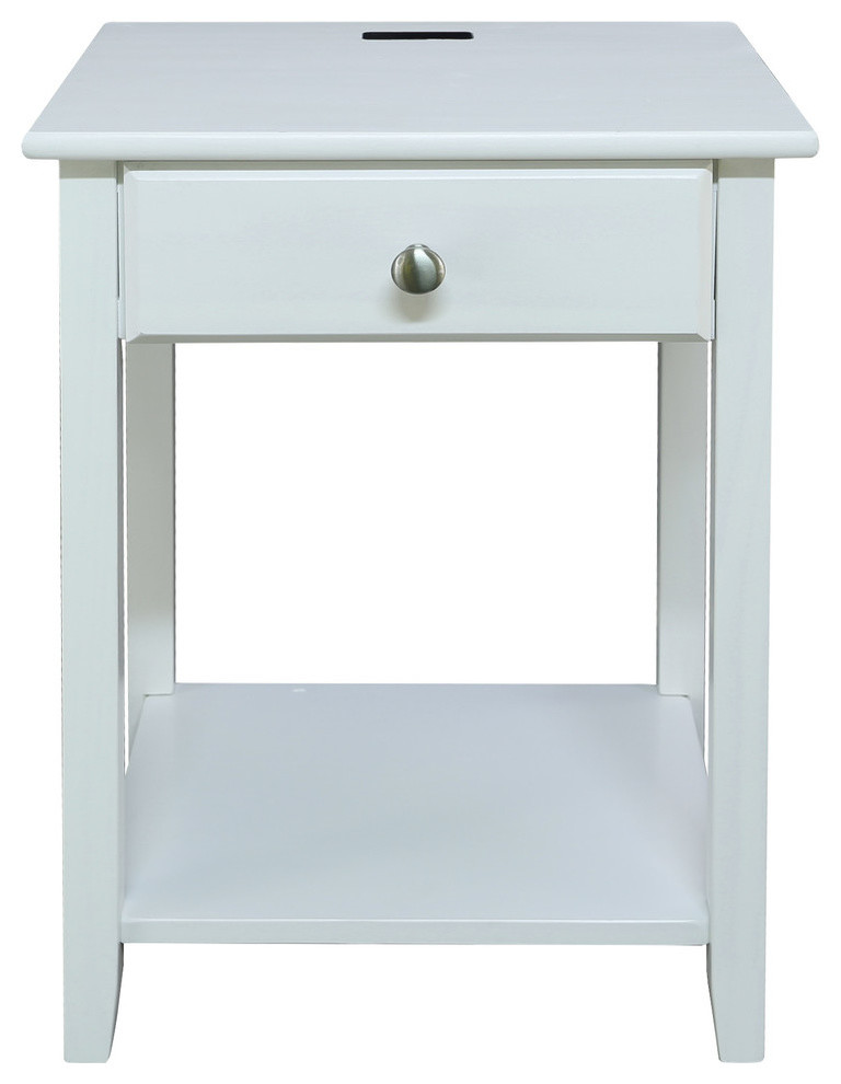 Night Owl Nightstand With USB Port Transitional Nightstands And