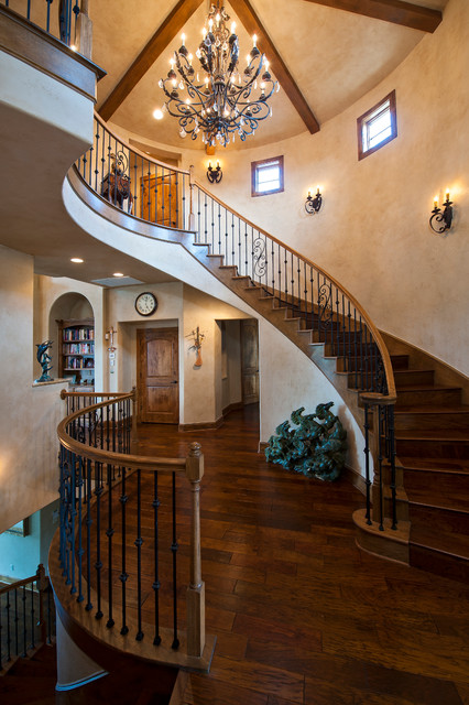 Mediterranean Custom Residence mediterranean-staircase