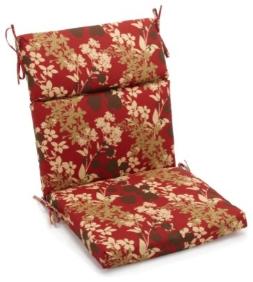 18"x38" Spun Polyester Outdoor Squared Seat/Back Chair Cushion, Montfleuri Sangr