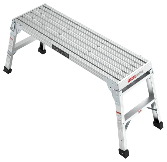 Work Platform Aluminum Step Ladder Portable Bench Folding Ladders Stool ...