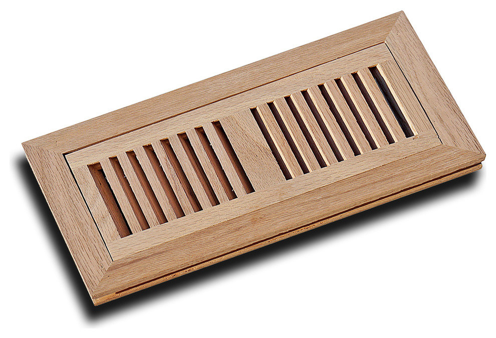 Flush Mount Wood Floor Vent Register Unfinished Transitional