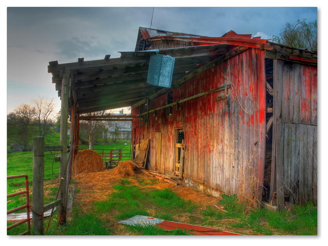 Bob Rouse Hay In Red Barn Canvas Art Farmhouse Prints And