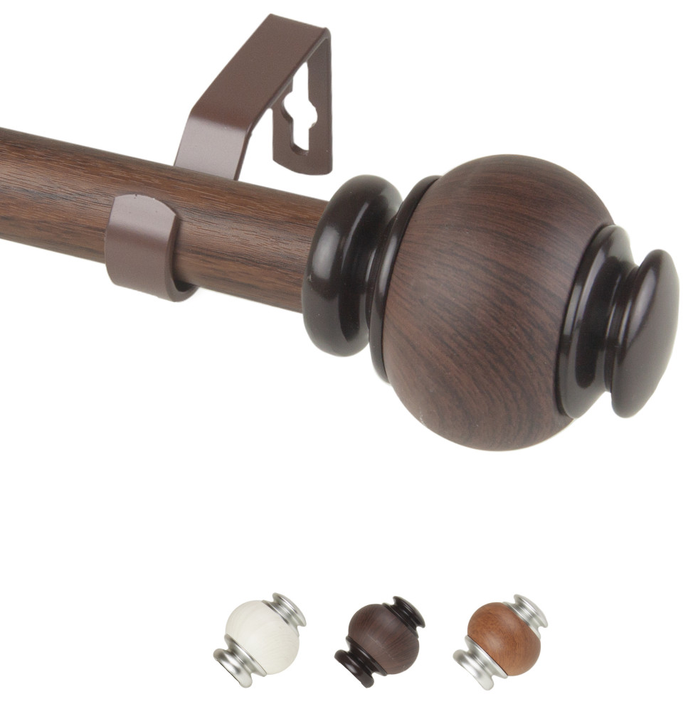 Alysia 1" Diameter Curtain Rod Traditional Curtain Rods by Rod