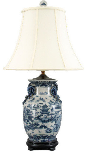 Blue Willow Porcelain Lamp Traditional Table Lamps By Shan Blue Willow Porcelain Lamp