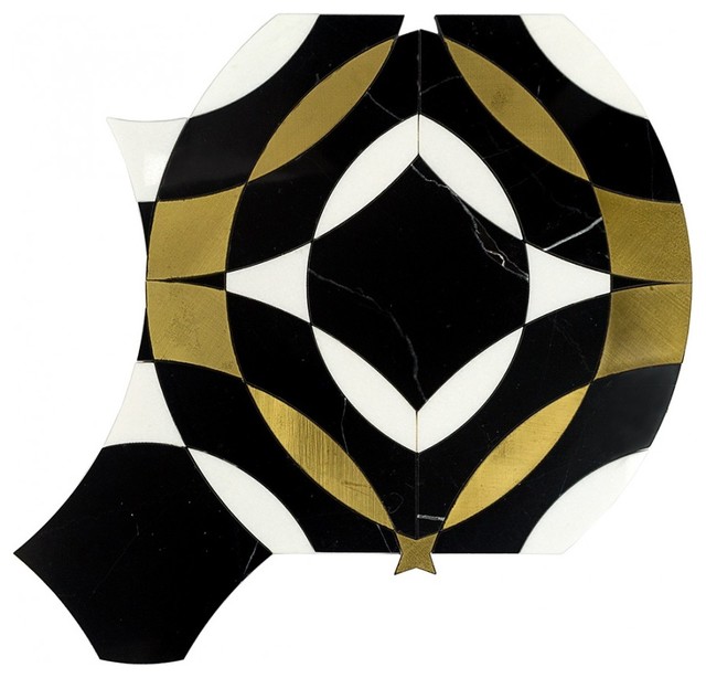 Kaleidoscope Mystique Marble Tile Contemporary Mosaic Tile by Ivy