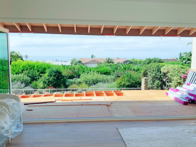 Vaulted ceiling skylights, folding door front doors