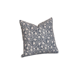 DOMVITUS Floral Pillow Covers 18x18, Throw Pillows for Couch, Block Print Pillow Cover, Decorative Neutral Accent Throw Pillow Covers for Living Room, 1PC, Dusty Blue