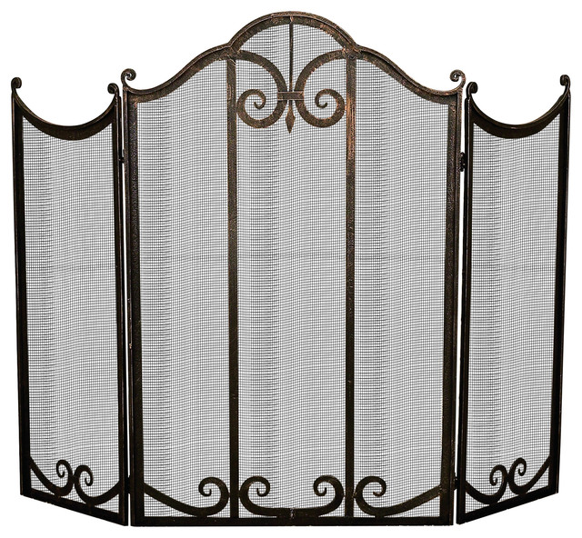3 Panel Fire Screen Mediterranean Fireplace Screens By Dr