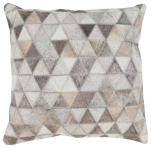 Aviston Rustic Lodge Triangle Hair On Hide Pillow 18x18