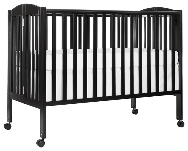 Dream On Me, Folding Full Size Crib, Black
