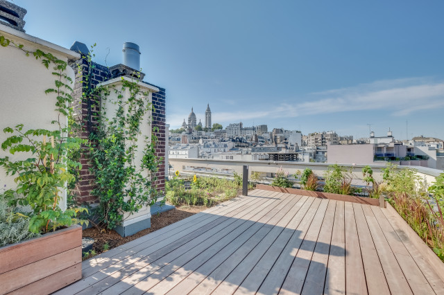 Rooftop avec potager casa-de-campo-terraza-y-balcon