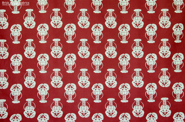 Lobster fabric red white