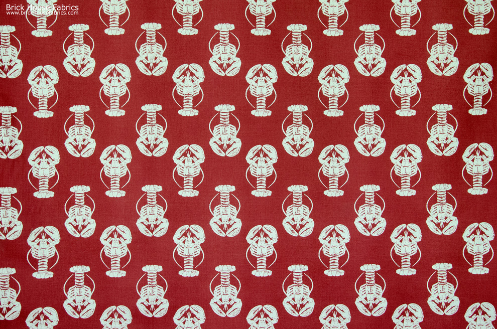 Lobster fabric red white