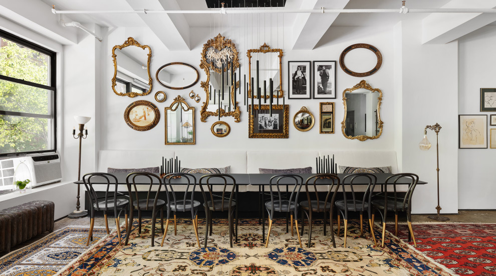 Inspiration for an industrial dining room in New York.