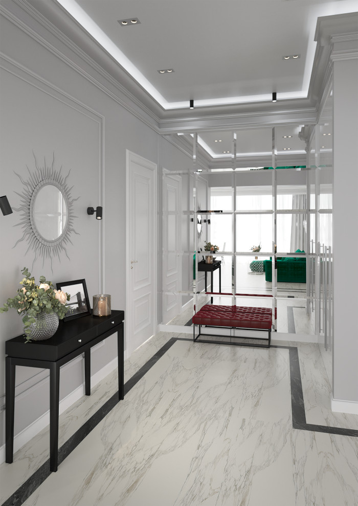 Визуализация общесемейного пространства площадью 58,60м2