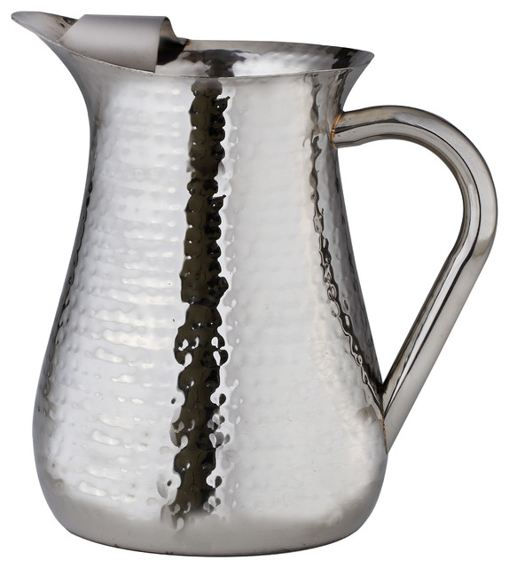 Elegance Hammered Stainless Steel Pitcher Ice Guard 72 Oz Elegance Hammered Stainless Steel Pitcher Ice Guard 72 Oz