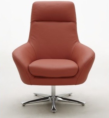 Navis Leather Club Chair - Orange