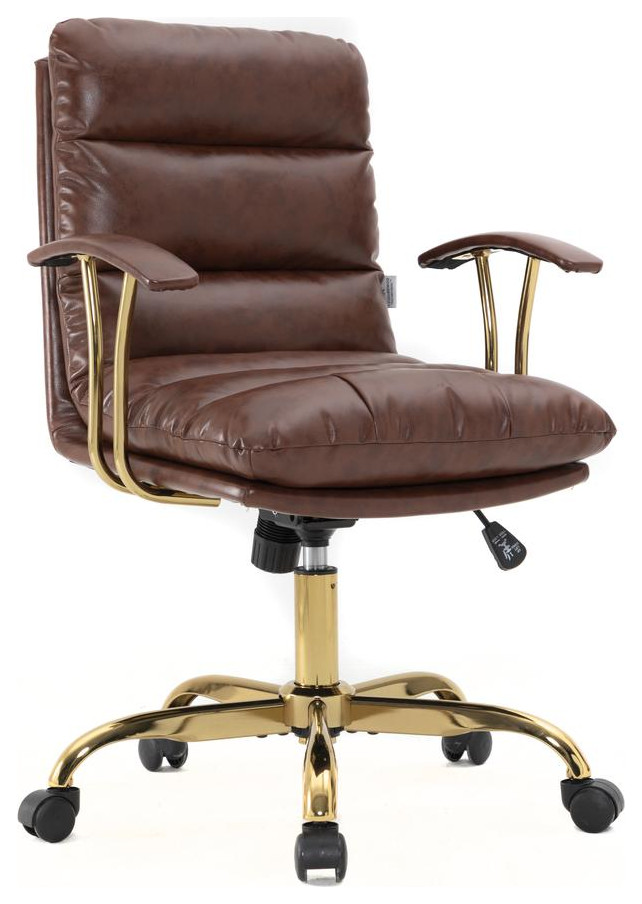 Leisuremod Regina Modern Padded Leather Adjustable Executive Office