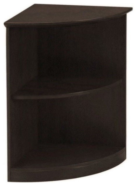Mayline Medina Bookcase (2 Shelf 0.25 - Round) in Mocha - Transitional