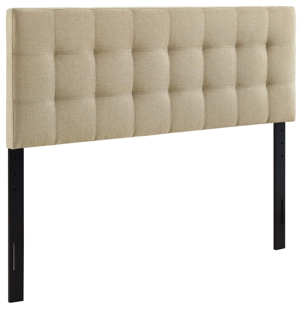 Lily King Tufted Upholstered Fabric Headboard Transitional