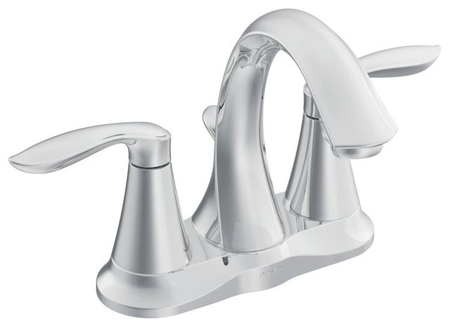 Moen Eva Centerset Lead Free 3 Hole High Arc Bathroom Faucet, Chrome