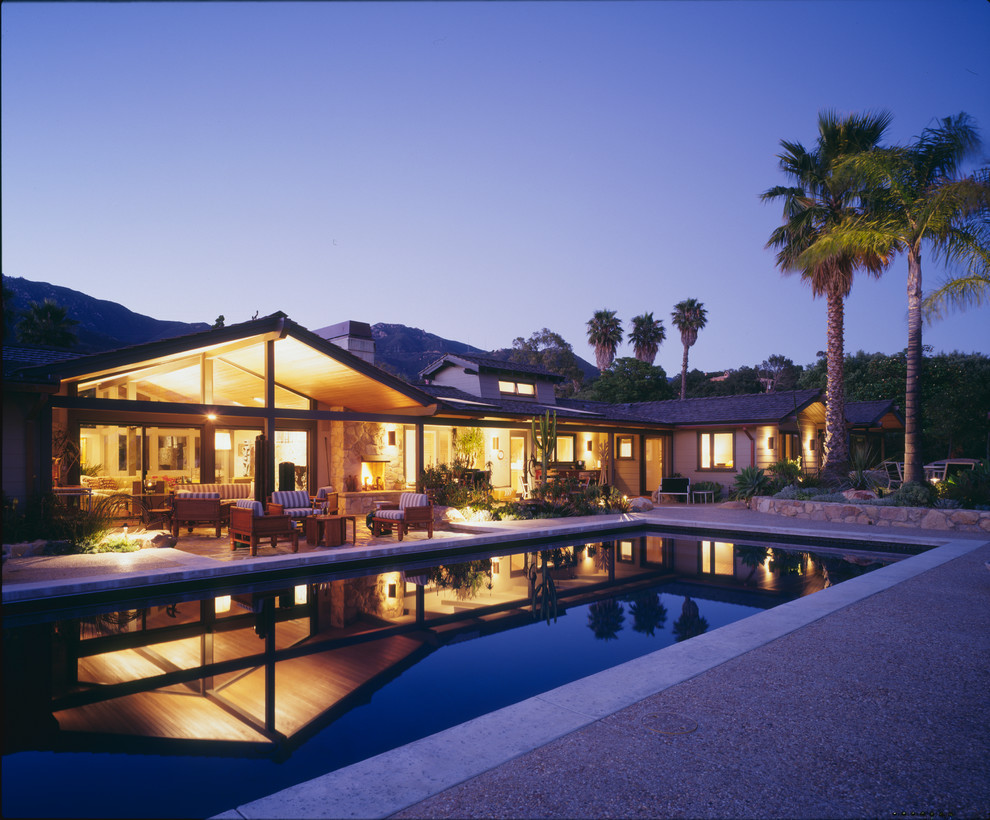 Traditional rectangular pool in Santa Barbara.