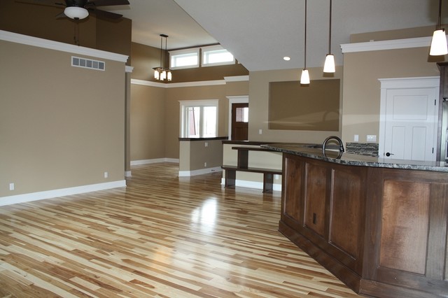 Natural Hickory Floors Traditional Family Room Cedar Rapids