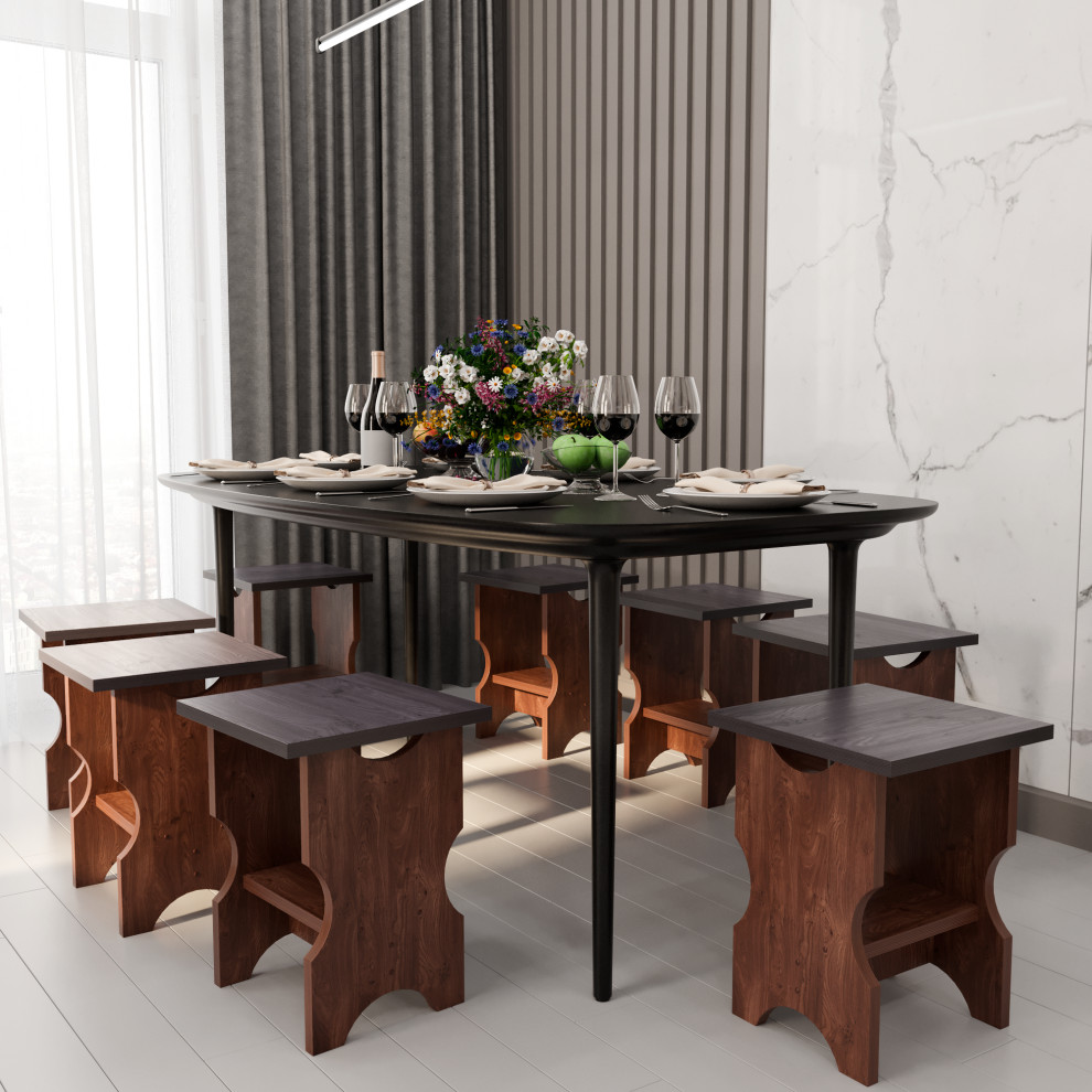 Табурет-столик 2 в 1 ЧАЙНЫЙ в столовую цвет / темный