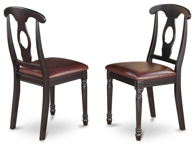 Kenley Nappoleon, Styled Dining Room Chair With Faux Leather Seat, Set of 2