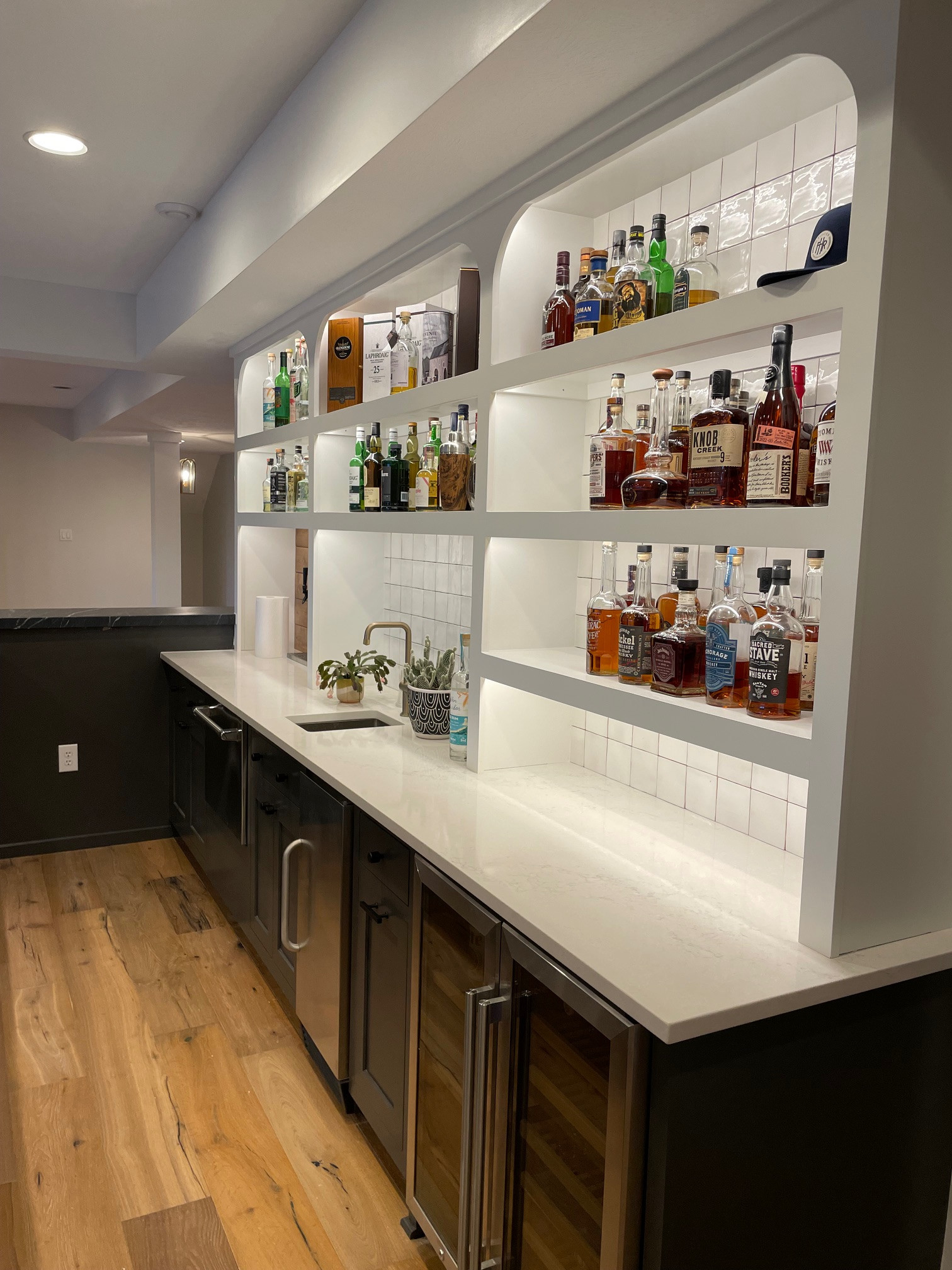 Finished Basement in Marshall Township With Custom Bar and Beer Tap