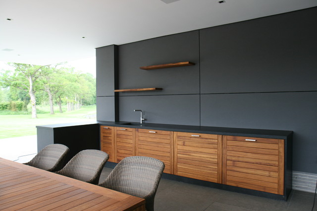Outdoor-K&uuml;che mit Stil contemporaneo-porche