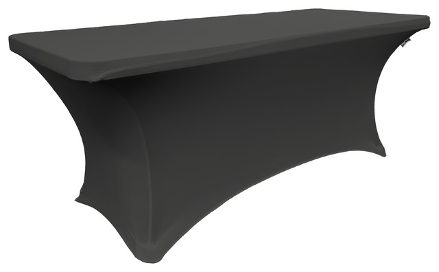 LA Linen Rectangular Spandex Table Cover, Black, 96"x30"x30"