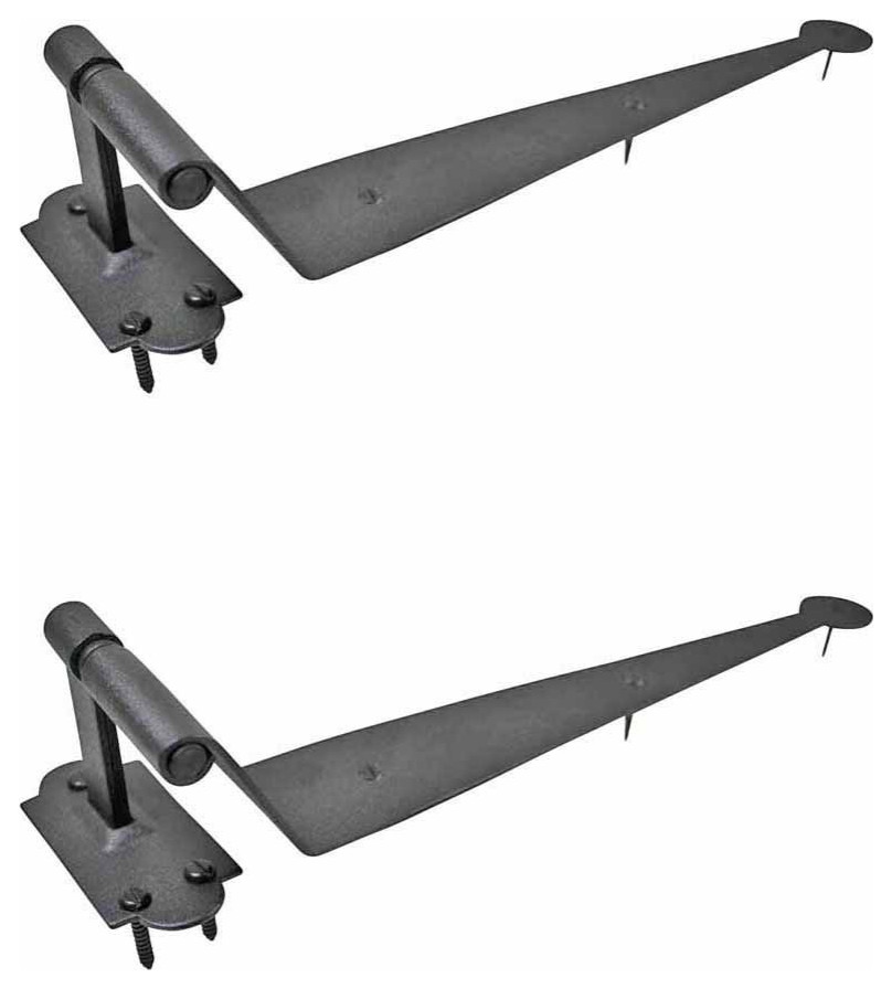 Black Offset Strap Lift Off Pintle Hinge 11 3/4" Large Cast Iron Pack